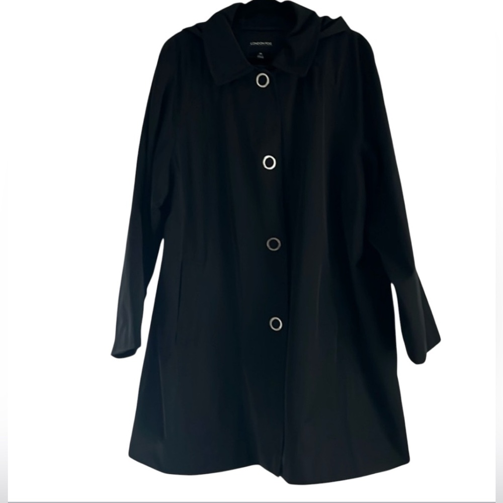 London Fog Vintage Trench / Rain Coat Womens Hooded And Lined 3X EUC
